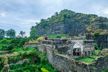 Fototapeta premium The Daulatabad Fort near Aurangabad India. Also called Deogiri fort, it's a historic fortified citadel located in Daulatabad village near Aurangabad.