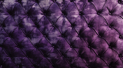 Deep Purple Velvet Upholstery Buttoned Tufted Texture Background. Generative Ai.