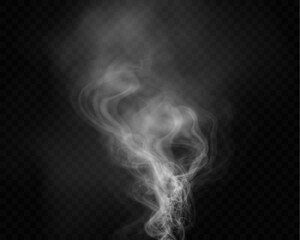 White figured smoke on dark background. Abstract overlay element for artistic compositions and creative design projects.
