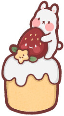 Strawberry chiffon cake - bunny