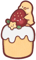 Strawberry chiffon cake - chicken