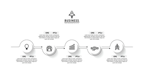 Vector business Presentation Connecting Steps Infographic Template
