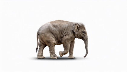 Obraz premium A side view of walking Asian Elephant isolated on white background