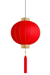 red Chinese new year lantern 3d illustration, china traditional element, china spring festival custom, cutout png