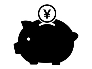 豚の貯金箱のアイコン（シルエット）