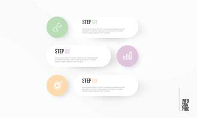 Creative concept for infographic with 3 steps, options or processes