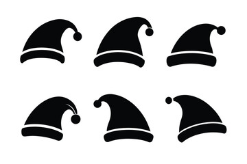 Silhouette of Christmas Hat ,Santa Claus Hat Vector Illustration