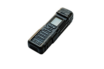 Rugged black two-way radio designed for outdoor communication and emergency situations