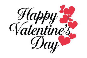 Happy Valentine's Day Greeting with Red Hearts