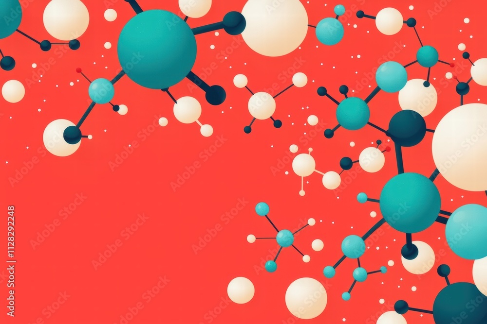 Poster genetic differences concepts. a vibrant illustration depicting colorful molecular structures against
