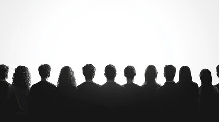 Obraz premium Silhouettes of people standing in a row