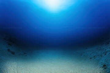 Underwater scene showcasing deep blue ocean tranquility.