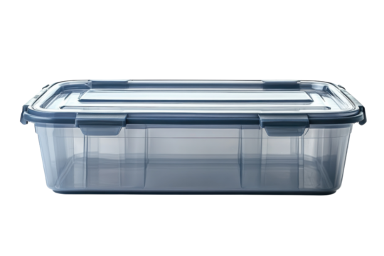 Clear storage container with a secure lid for organizing various items at home or office