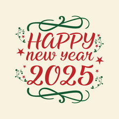 Happy new year typography design for t-shirt design