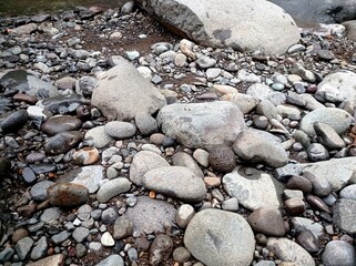 photo of rocks in the river, Karanggondang village, Pekalongan