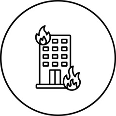 Fototapeta premium Building Fire Icon