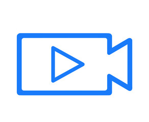 シンプルな青色のビデオカメラ	
