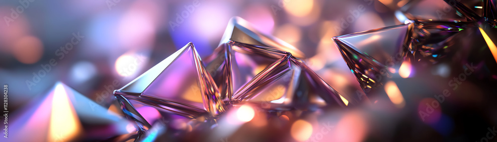 Aufkleber abstract colorful pyramids with light reflections create a vibrant visual experience.