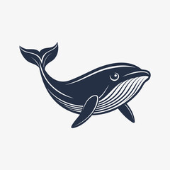 Whale silhouette logo style illustration