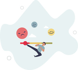 Dissatisfaction, dislike or negative feedback, angry customer or dissatisfied employee, angry review, disappointment rating or complaint concept.flat characters.