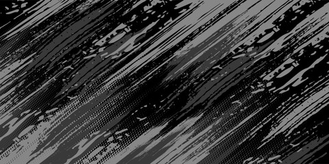 Obraz premium Black halftone dot gradient pattern with grunge texture background