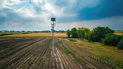 Connected weather stations gathering hyperlocal climate data for precision agriculture