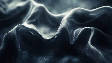 Obraz premium Abstract dark gray fabric texture with waves and folds.