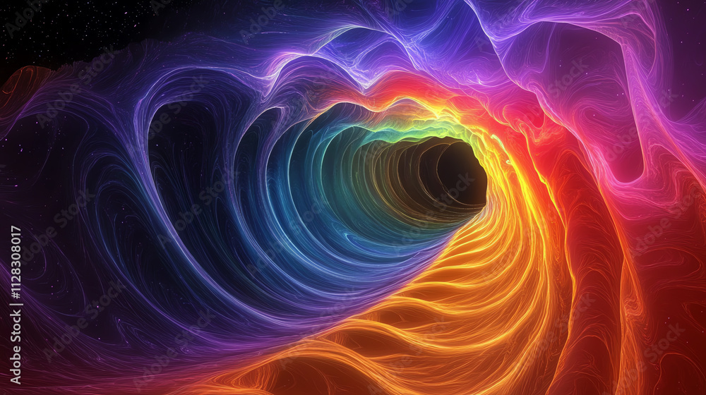 Aufkleber a vibrant abstract swirl of colors creating a mesmerizing wave effect.