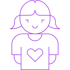Girl icon single vector illustration