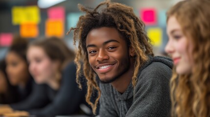 Students Engaging in Creative Brainstorming Session