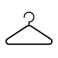 clothing hanger icon, shopping vector icon, ecommerce vector icon - black outline icon of clothing hanger symbolizing social media, Shopping and E-commerce in simple design.