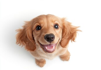 Happy Golden Puppy with Floppy Ears  

