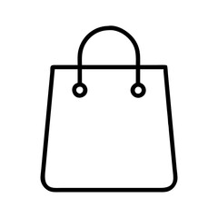 shopping bag icon, shopping vector icon, ecommerce vector icon - black outline icon of shopping bag symbolizing social media, Shopping and E-commerce in simple design.