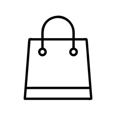 shopping bag icon, shopping vector icon, ecommerce vector icon - black outline icon of shopping bag symbolizing social media, Shopping and E-commerce in simple design.