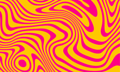 Abstract horizontal background with colorful waves. Trendy vector illustration in style retro 60s, 70s. Pastel colors