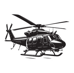 Helicopter silhouette vector illustration