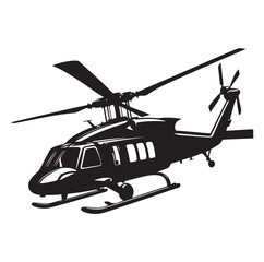 Helicopter silhouette vector illustration