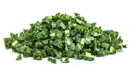 Fototapeta premium Chopped Kale isolated in white background