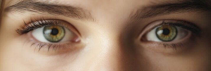 Naklejka premium This stunning close-up image captures the mesmerizing beauty of human eyes, showcasing intricate details and vibrant colors, evoking emotions and a sense of connection.