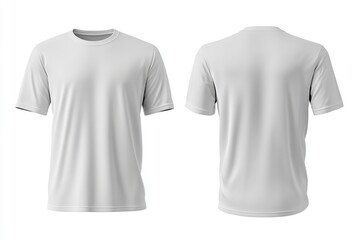 White Short Sleeve T Shirt Front And Back View