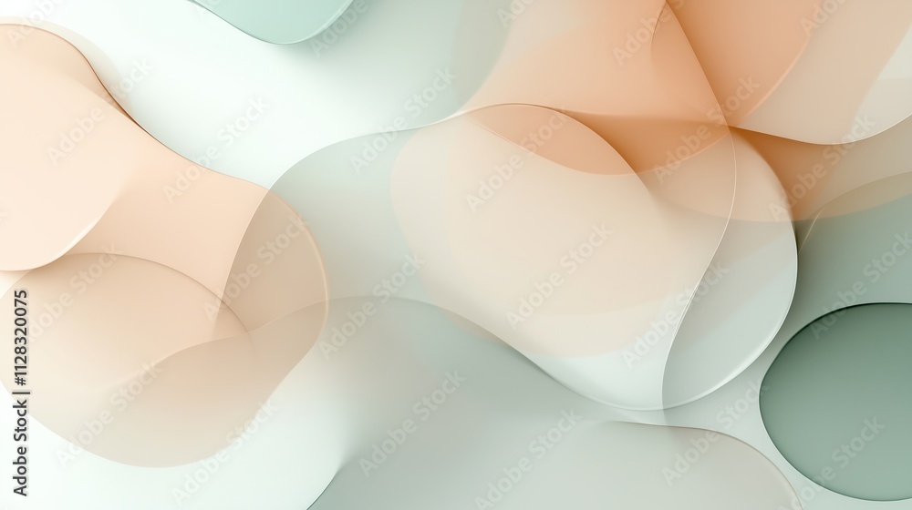 Aufkleber soft fluid shapes blend harmoniously in gentle colors, creating a serene abstract background design