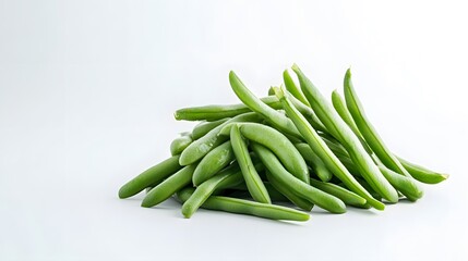 Chopped Cluster beans isolated in white background