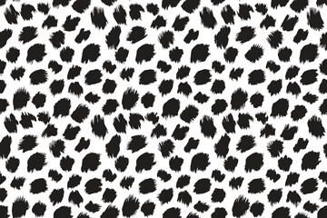Black and White Leopard Pattern Seamless Vector