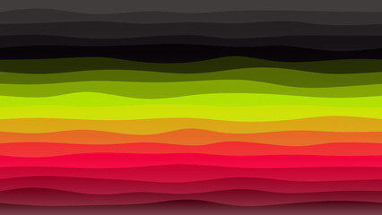 Black, green and pink coloured wave patterned background with a flowing design