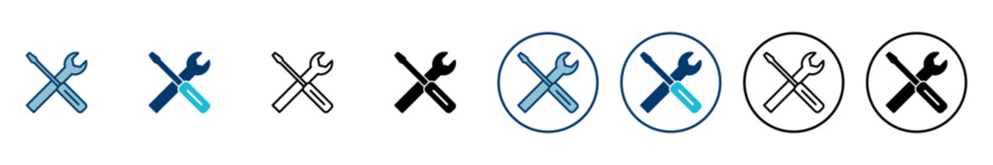 Repair icon vector isolated on white background. Wrench and screwdriver icon. settings vector icon. Maintenance. tools