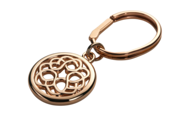 Elegant gold keychain featuring intricate design capturing modern craftsmanship for everyday use