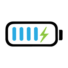 simple Battery charge bar indicator icon ,battery charge, battery full,