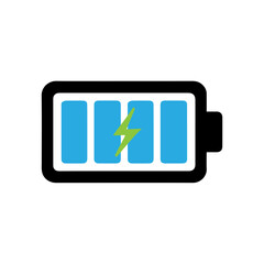 simple Battery charge bar indicator icon ,battery charge, battery full,