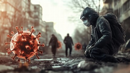 Pandemic Survival Humanity in Crisis with Virus Shadows