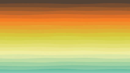 Brown, green and orange coloured wave patterned background with a flowing design